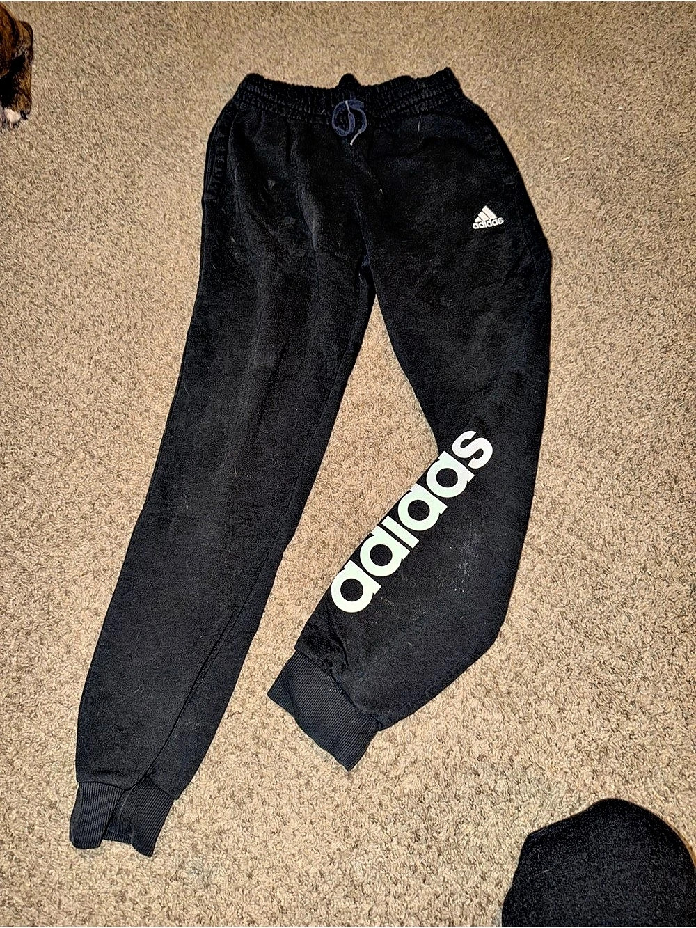 adidas Essentials Linear Logo Jogger Pants Black Joggers